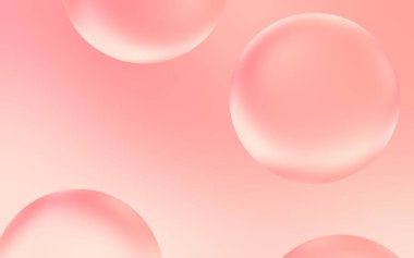Çok güzel bir 3 boyutlu su kabarcığı. Şeffaf şeftali gradyan üzerine şeffaf kabarcık damla 3D illüstrasyon. Yumuşak şeftalili su kabarcıkları. Poster, kapak, sunum vs. için uygun.