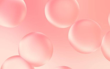 Çok güzel bir 3 boyutlu su kabarcığı. Şeffaf şeftali gradyan üzerine şeffaf kabarcık damla 3D illüstrasyon. Yumuşak şeftalili su kabarcıkları. Poster, kapak, sunum vs. için uygun.