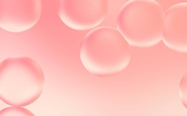 Çok güzel bir 3 boyutlu su kabarcığı. Şeffaf şeftali gradyan üzerine şeffaf kabarcık damla 3D illüstrasyon. Yumuşak şeftalili su kabarcıkları. Poster, kapak, sunum vs. için uygun.