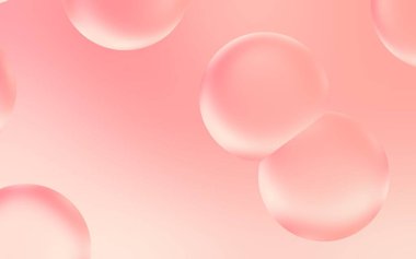 Çok güzel bir 3 boyutlu su kabarcığı. Şeffaf şeftali gradyan üzerine şeffaf kabarcık damla 3D illüstrasyon. Yumuşak şeftalili su kabarcıkları. Poster, kapak, sunum vs. için uygun.