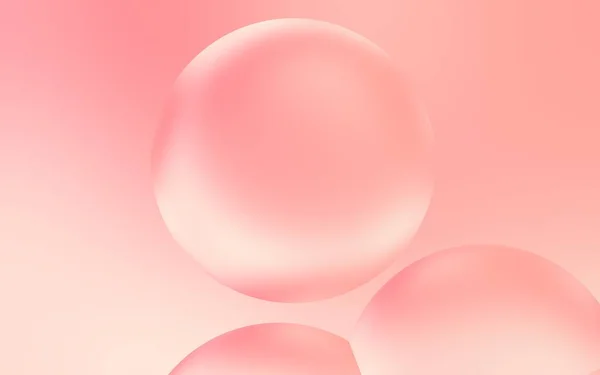 美しい3D水バブルの背景 透明な泡の3Dイラストは 滑らかな桃のグラデーションの背景に落ちます 滑らかな桃の水の泡 ポスター プレゼンテーション等に適しています — ストック写真