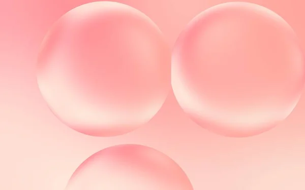 美しい3D水バブルの背景 透明な泡の3Dイラストは 滑らかな桃のグラデーションの背景に落ちます 滑らかな桃の水の泡 ポスター プレゼンテーション等に適しています — ストック写真