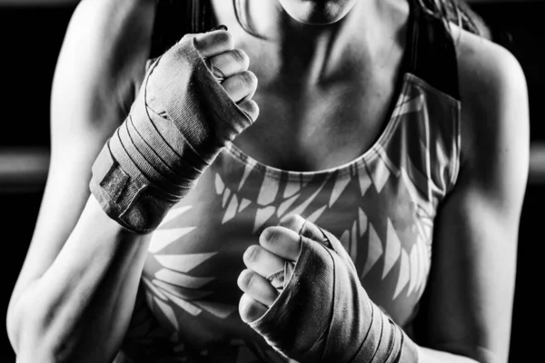 Retrato Boxeadora Femenina — Foto de Stock