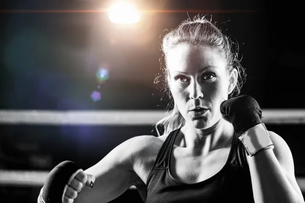 Retrato Boxeador Feminino — Fotografia de Stock