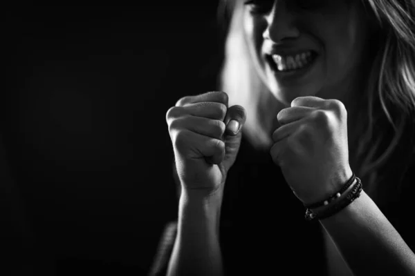 Anger Management Subject Close Image Clenched Fists — Stockfoto