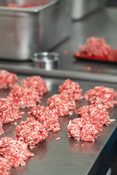 Bolas Carne Preparadas Para Hamburguesas Gran Restaurante — Foto de Stock