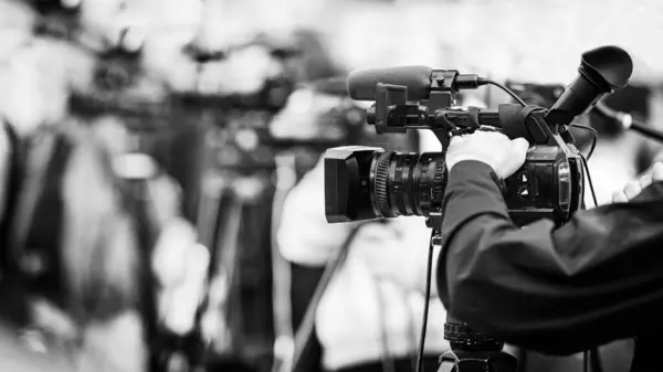 Camera Een Live Media Conferentie — Stockfoto