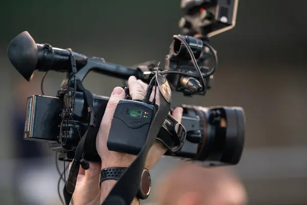 Media Camera Staat Een Evenement Het Vastleggen Van Elk Belangrijk — Stockfoto