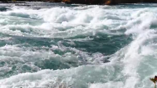 Niagara Vízesés Amerikai Kanadai Oldalról Szivárvány Vízesés Felett Legnépszerűbb Turista — Stock videók