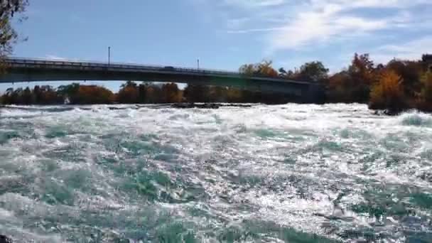 Niagara Falls American Canadian Sides Rainbow Waterfall Most Popular Tourist — Stock Video