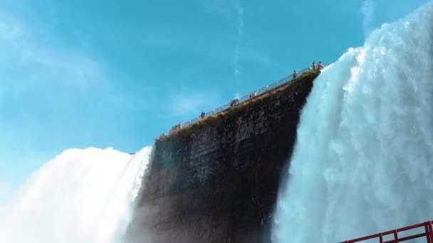 Ніагарський Водоспад Американської Канадської Сторін Веселіться Над Водоспадом Найпопулярніше Місце — стокове відео
