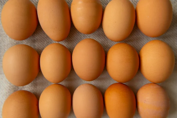 Huevos Pollo Cerca Hermoso Puesto Huevos Sanos Alimento Saludable — Foto de Stock