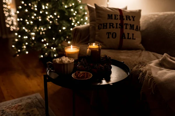 New Year 2022 2023 New Year Decoration Christmas Tree Candle — Stock Photo, Image