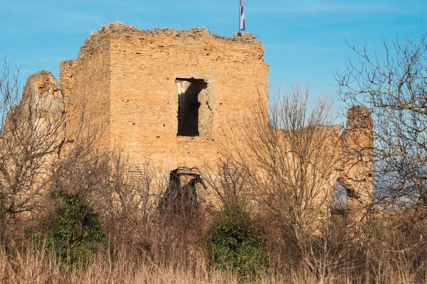 Abandoned and unapproachable ruins of old castle arengrad Eastern Croatia