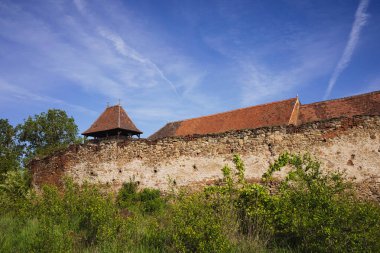 Eski Transilvanya Sakson Köyü Ortaçağ kilisesi Romanya