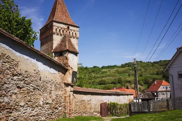 Eski Transilvanya Sakson Köyü Ortaçağ kilisesi Romanya