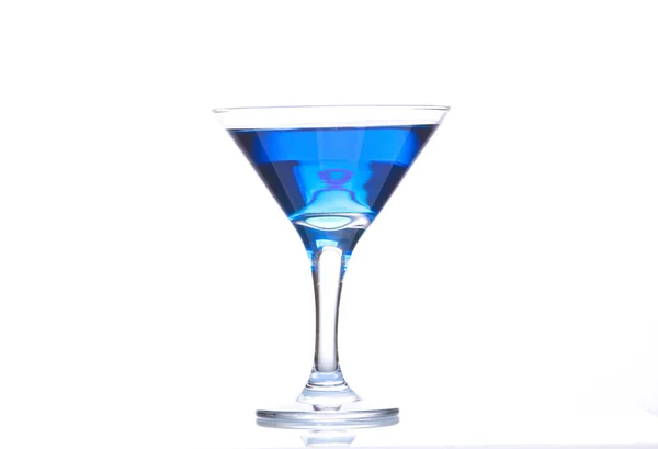 Blue Lagoon Cocktail Martini Glass Isolated White Background — Stock Photo, Image