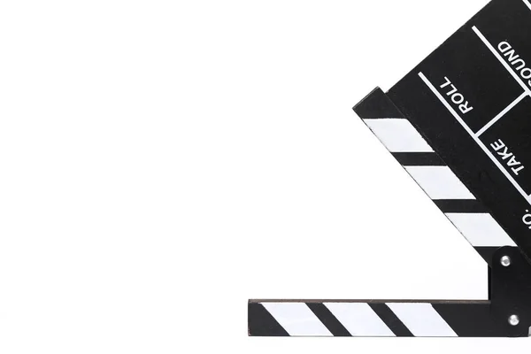 Film Clapperboard Geïsoleerd Witte Achtergrond Met Ruimte Voor Tekst — Stockfoto