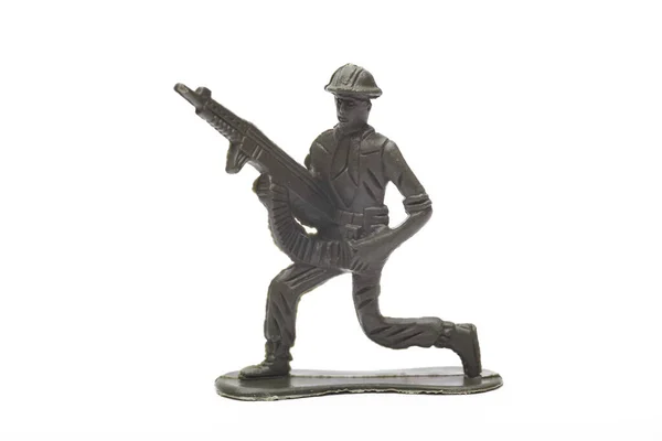 Plastic Toy Soldier Isolated White Background — Stock Photo, Image