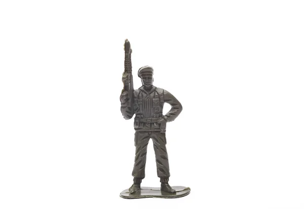 Plastic Toy Soldier Isolated White Background — Stock Photo, Image