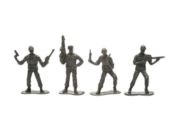 Army Plastic Toy Soldiers Isolated White Background — Stock Photo, Image