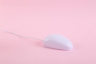 Retro pc mouse on pink background