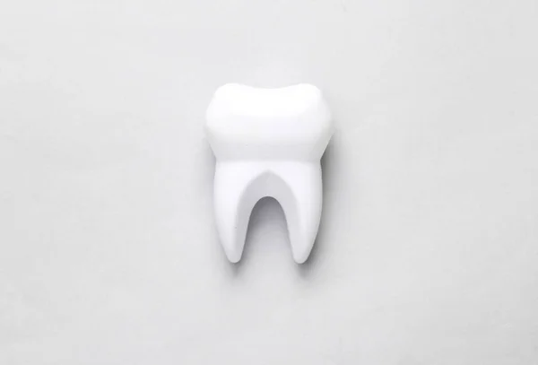 Gesunde Zähne Zahnmodell Auf Grauem Hintergrund — Stockfoto
