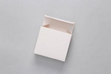 White empty box mock up on gray background