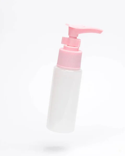 Bottle Cream Liquid Soap Dispenser Levitating White Background — Stock Photo, Image