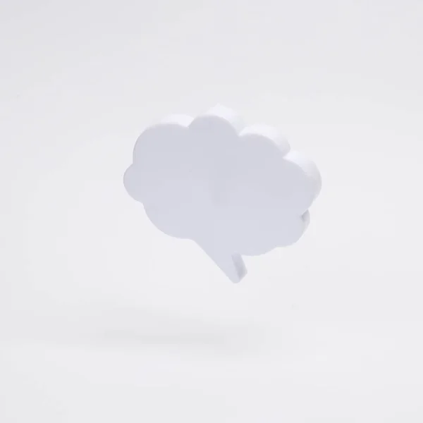 Empty Plastic Speech Bubble Isolated White Background — Stock Photo, Image