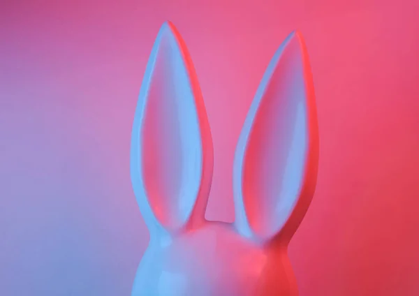 Bunny mask ears in neon light