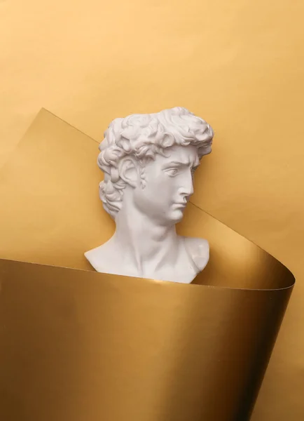 ダビデは豪華な黄金の背景で胸像 — ストック写真
