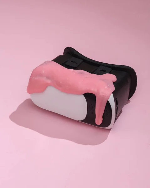 Diseño Creativo Gafas Con Limo Sobre Fondo Rosa Con Sombra — Foto de Stock