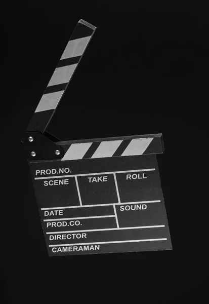 Film Clapperboard Isolé Sur Fond Noir — Photo