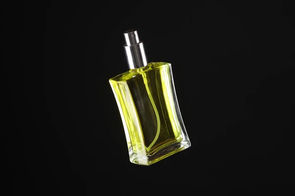 Parfémy Láhev Izolovaných Černém Pozadí — Stock fotografie