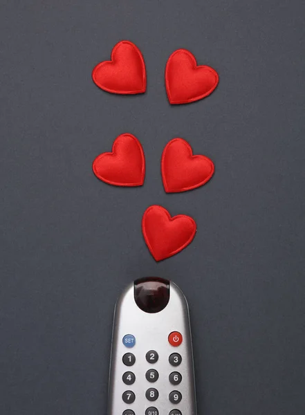 Remote Hearts Gray Background — Stock Photo, Image
