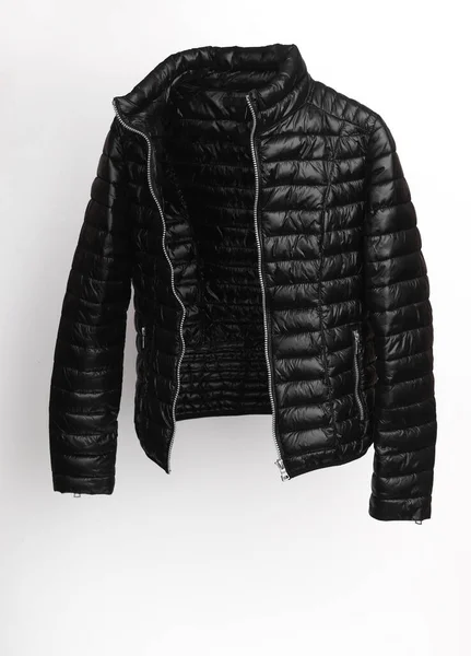 Black Demi Season Jacket White Background — Stock Photo, Image