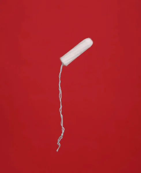 Tampon Close Rode Achtergrond — Stockfoto