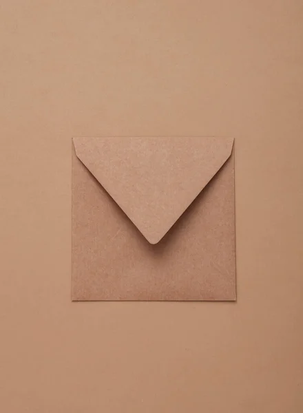 Craft Envelope Beige Background — Stock Photo, Image