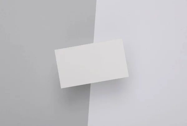 Wit Blanco Visitekaartje Voor Branding Witte Grijze Achtergrond — Stockfoto