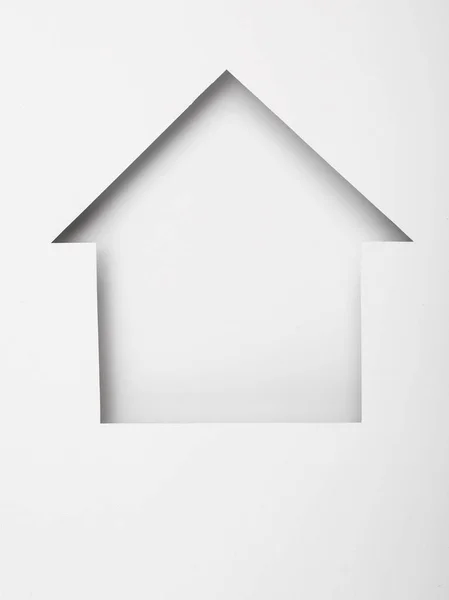 Papel Cortado Forma Casa — Fotografia de Stock