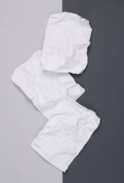Papeles Arrugados Blancos Sobre Fondo Papel — Foto de Stock