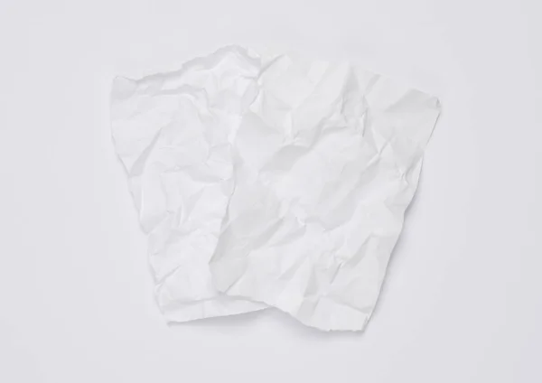 Белые Скомканные Листы Бумаги Белом Фоне — стоковое фото