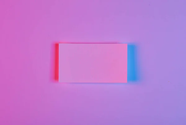 Blank business card in red blue neon light