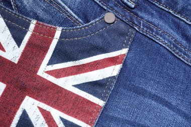 İngiliz bayraklı mavi kot.