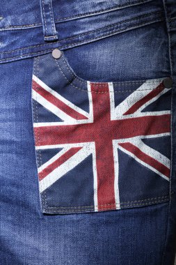 İngiliz bayraklı mavi kot.
