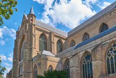 Bruges, Belçika, St. Salvator Katedrali 'nin dış görünüşü.