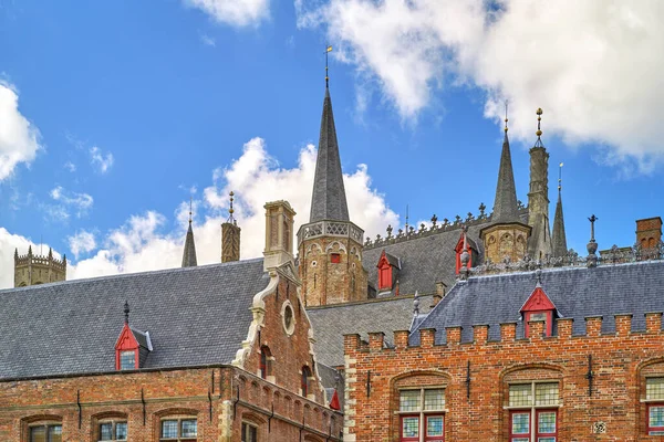 Brugge België Detail Van Architectuur Van Oude Stad — Stockfoto