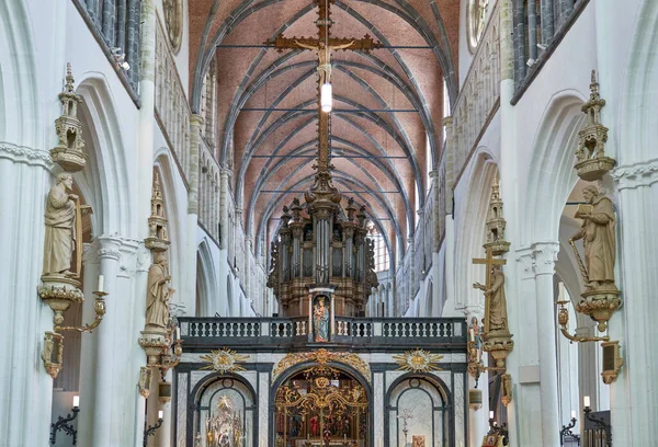 Brugge België Juli 2020 Het Schip Van Onze Lieve Vrouwekerk — Stockfoto
