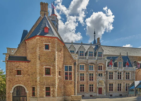 Brugge België Paleis Cruuthusemuseum Binnenplaats Van Onze Lieve Vrouwekerk — Stockfoto